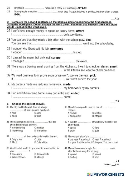 Test 21 24 C1 Worksheet Live Worksheets