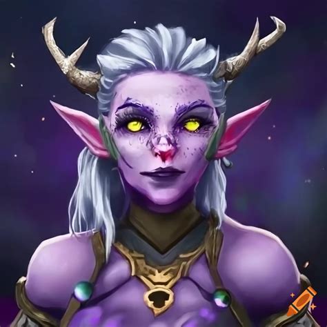 Legend Of Zelda Twili Female Druid Dark Purple Skin With Glittering Starry Freckles With Soft