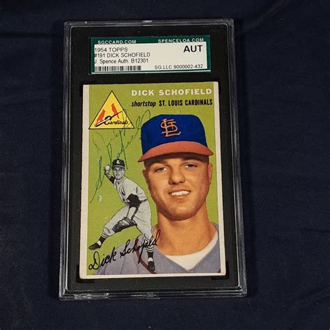 Dick Schofield Signed Topps Jsa Sgc Card St Louis Cardinals