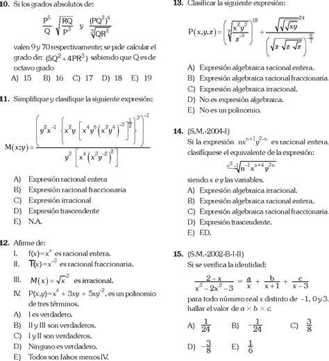 GRADOS Y POLINOMIOS PROBLEMAS RESUELTOS DE ÁLGEBRA PREUNIVERSITARIA