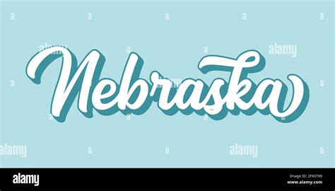 Hand Sketched Nebraska Text 3d Vintage Retro Lettering For Poster