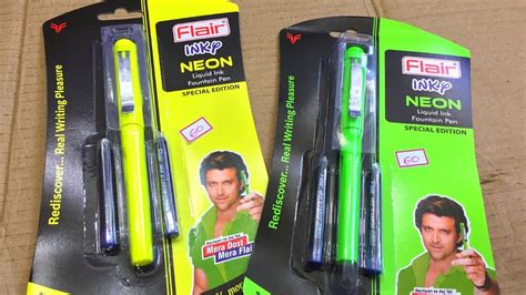 Unboxing And Review Of Flair Inky Neon Liquid Ink Fountain Pen YouTube