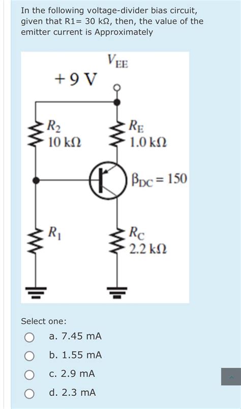 [solved] In The Following Voltage Divider Bias Circuit Giv