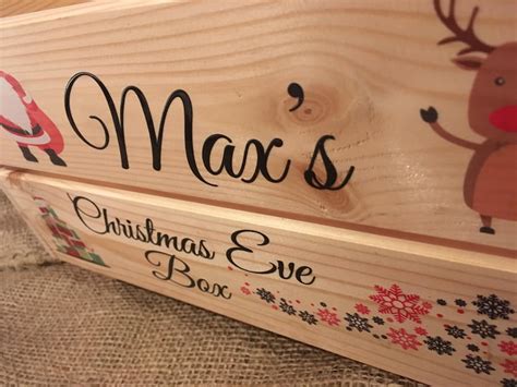 Personalised Christmas Eve Box Wooden Crate Colour Printed Etsy UK