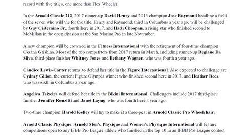 The 2018 Arnold Sports Festival Competitor List - Generation Iron ...