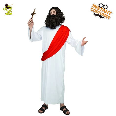 Men S Jesus Costume With Red Sash Purim Cosplay Party Adult Fancy Dress