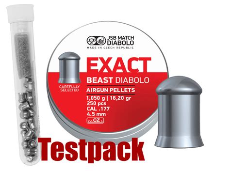 Testpack Rundkopf Diabolo Jsb Exact Beast Field Target Kalib