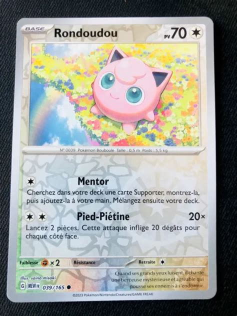 CARTE POKÉMON RONDOUDOU 039 165 Reverse EV3 5 Mew Pokemon 151 Mint Neuf