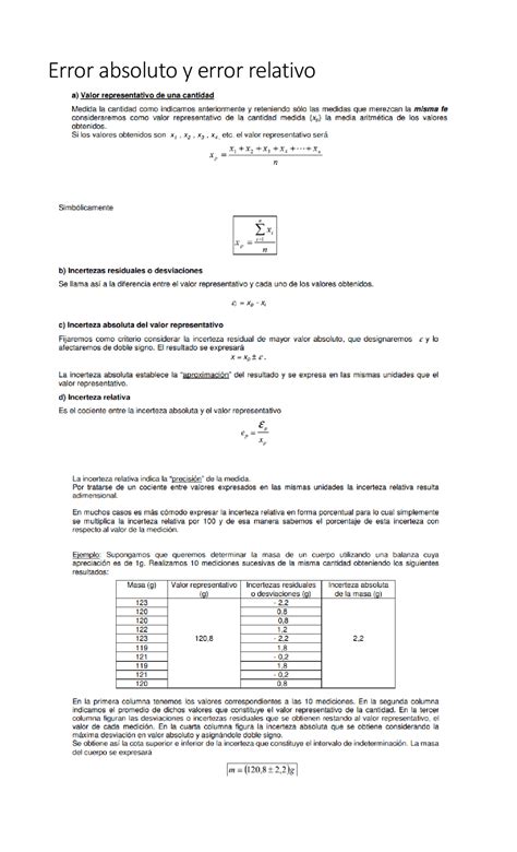 Afirmar Para Castigar Retener Calculo De Error Absoluto Y Relativo