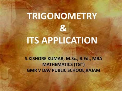 Some applications of trigonometry