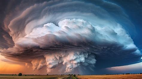 Premium Photo | A photo of a massive supercell formation open plains