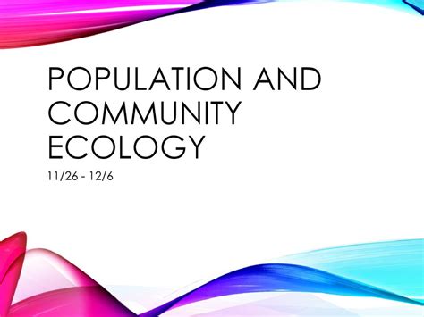 Population And Community Ecology Ppt Download