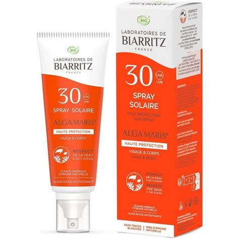 Crème Solaire Pour Le Corps Laboratoires Biarritz Spray Spf30 Alga