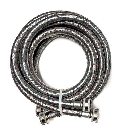 2 Pack Commercial Grade Premium Stainless Steel Washing Machine Hoses Shark Industrial