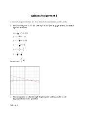 Assignment Sheet WA1 MAT 231 GS Rtf Written Assignment 1 Answer All