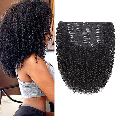 Amazon Kinky Curly Clip In Hair Extensions Human Hair Inch C