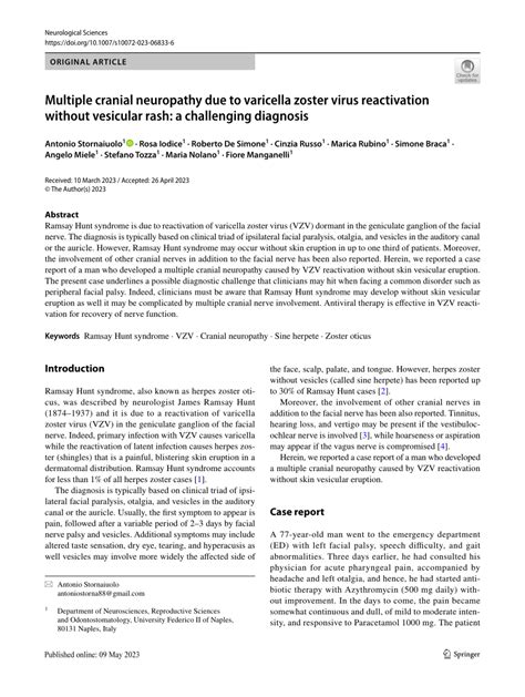 (PDF) Multiple cranial neuropathy due to varicella zoster virus ...