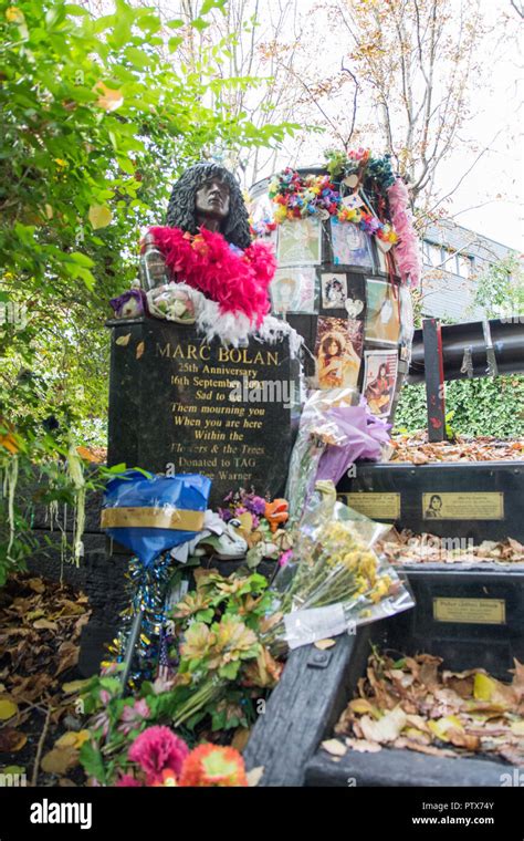 Roadside Memorial And Shrine To Marc Bolan Queens Ride Barnes Common