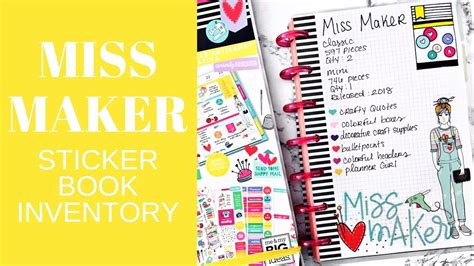 Miss Maker Sticker Book Inventory Happy Planner Mini Happy Notes