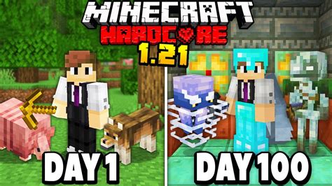 I Survived 100 Days In 1 21 Minecraft Hardcore Minecraft Videos