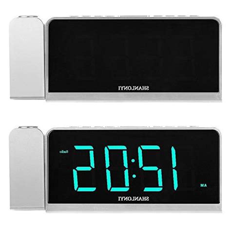 Shanlonyi Projection Alarm Clock Radio With Amfm Time