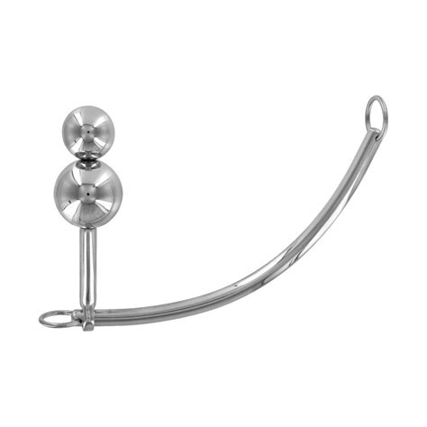 Stainless Steel DuoSphere Anal Plug And Bondage Hook Leather64TEN