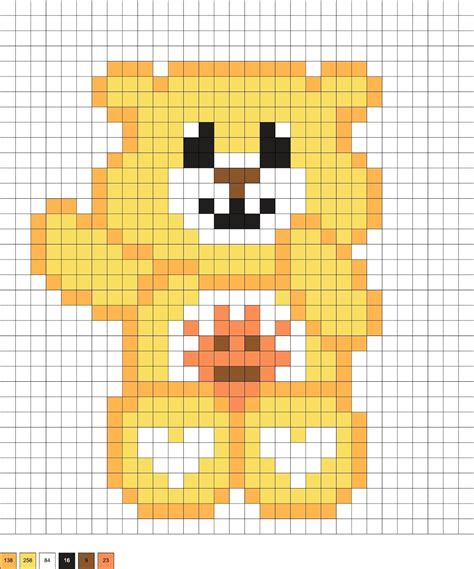 Easy Pixel Art Pixel Art Grid Perler Bead Art Perler Bead Patterns Perler Beads Yellow Care