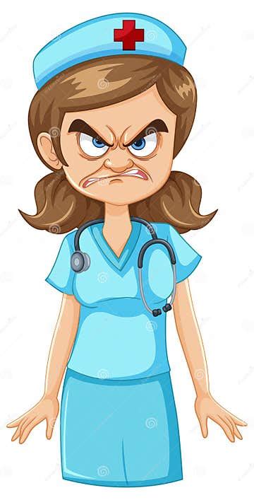 A nurse with an angry stock vector. Illustration of professional ...