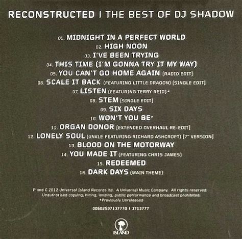 Yahooオークション 【dj Shadowreconstructed The Best Of Dj Shad