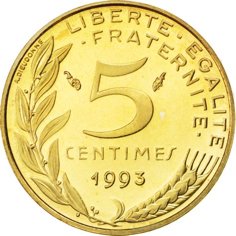 59697 Vème République 5 Centimes Marianne qualité Belle Epreuve 1993