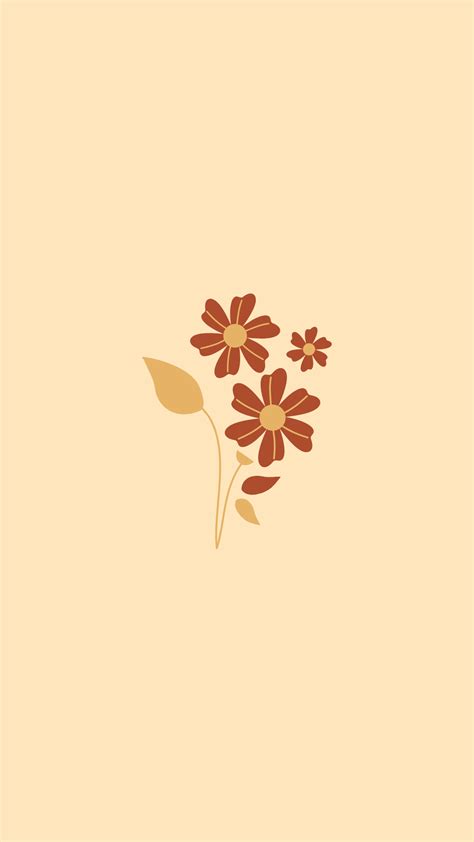 Warm Toned Floral Phone Wallpaper