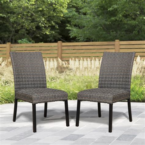 Ulax Furniture Patio Rattan Wicker Dining Chairs Indoor Outdoor Woven