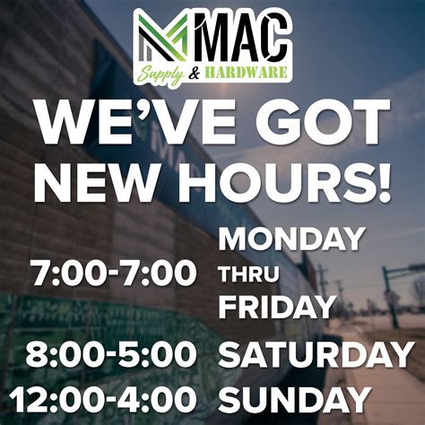 MAC - ☀️ Summer Hours Update! We’re adjusting for the season: 🕖 Monday