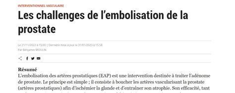 Embolisation De La Prostate Paris Institut If Ri