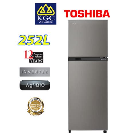 Toshiba 2 Door Inverter Refrigerator 252l Gr A28ms Ds Shopee Malaysia