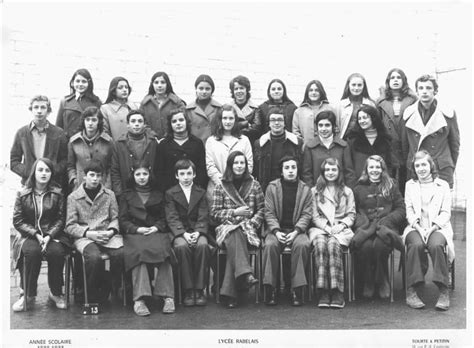 Photo de classe Année 1972 1973 Classe de 3ème de 1972 Lycée Rabelais