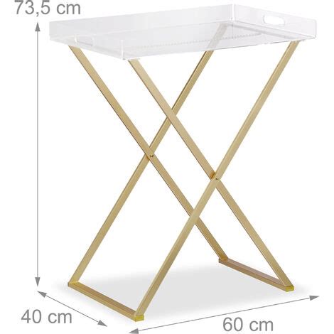 Relaxdays Mesa Auxiliar Plegable Bandeja Con Soporte Mesita Sof