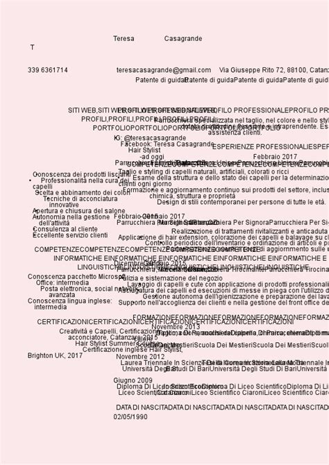 Curriculum Parrucchiera Esempi E Consigli Ilcvperfetto