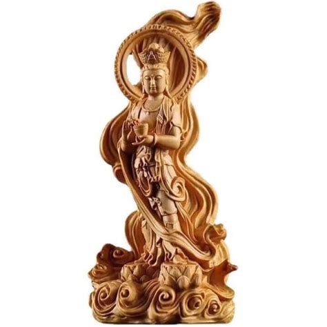 Statue De Guanyin De Cypr S En Bois Massif Statue De Bouddha Sculpt E