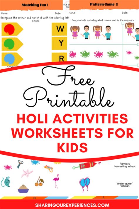 Fun Holi Crafts and Activities for kids - Download Free Holi printables ...