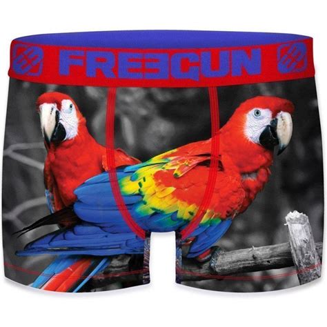 Freegun Boxer Homme Microfibre Par Rouge Bleu Premium