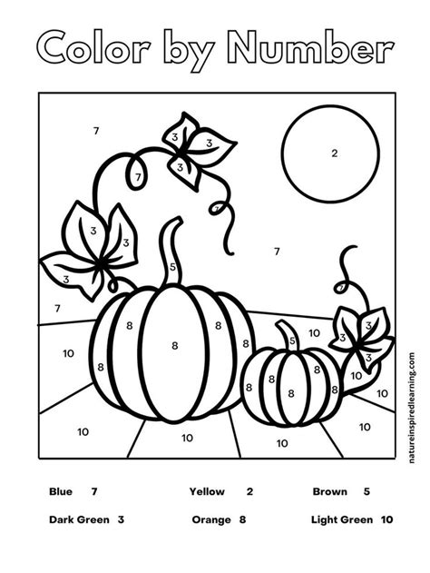 Fall Coloring By Number Sheets