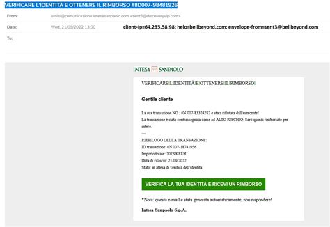 Cybercrime La Truffa Phishing A Tema Intesa Sanpaolo In Italia Cambia Esca