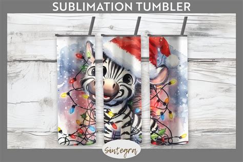 Christmas Zebra V2 Entangled In Lights Tumbler Sublimation