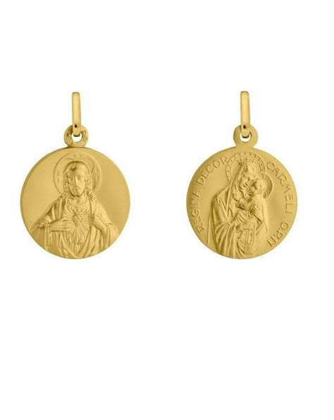 Médaille Scapulaire du Mont Carmel Or 18 carats Catho Rétro