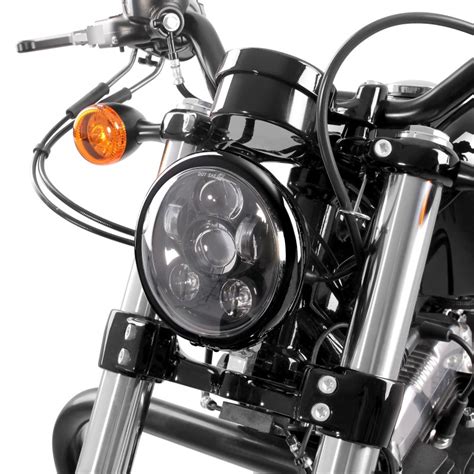 Faro Led Para Harley Sportster Custom Negro Ebay