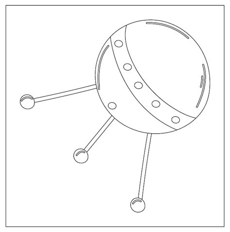 Contorno de página para colorir de um espaço de satélite de desenho