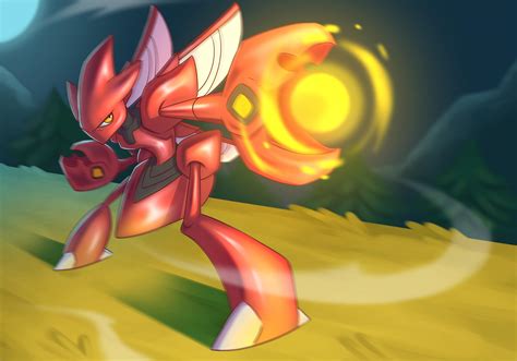 [OC] My Scizor splash art by me : r/pokemon