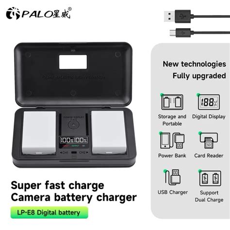 Palo Pcs Canon Lp E Fully Decoded Lithium Ion Batteries With Dual