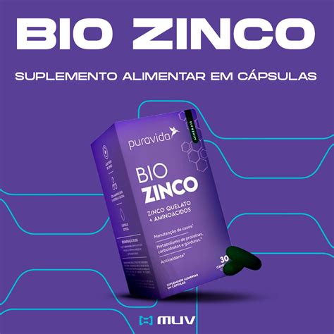 Bio Zinco 30 Cápsulas Puravida MUV Viva em Movimento